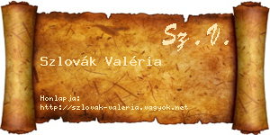 Szlovák Valéria névjegykártya