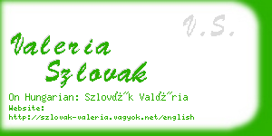 valeria szlovak business card